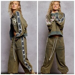 POL Moss Vintage Green Star Patchwork Set